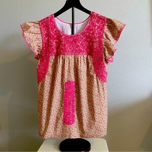 J. Marie Embroidered Floral Top * Med * New